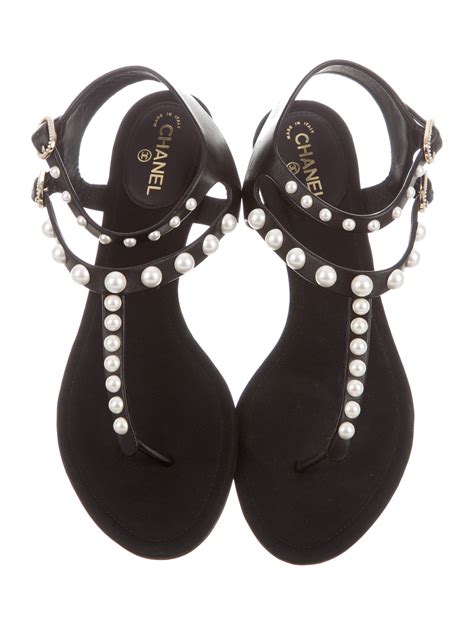 black chanel pearl sandals|Chanel sandals official website.